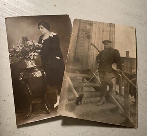 1990’s RPPC Photo Postcards / Woman And Working Man - Bild 1 von 2