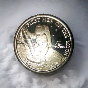 Isole Marshall 5 Dollari 1989 Primo Uomo sulla Luna - Foto 1 di 2