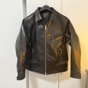 Mens Veg-tanned Horsehide Leather Vintage Style Motorcycle Retro Biker Jacket - Picture 1 of 7