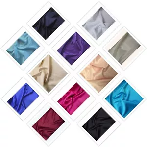 HEAVY WEIGHT STRETCH LAMOUR BRIDAL SATIN FABRIC BY THE YARD - Picture 1 of 50