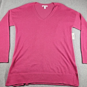 New Amazon Essentials Sweater Womens XL Pink Heathered V Neck Long Sleeve Soft - Picture 1 of 14