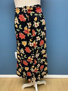 Plus Skirt Vtg Sag Harbor Floral Button Down Maxi Long Skirt Women’s 2X - Picture 1 of 4