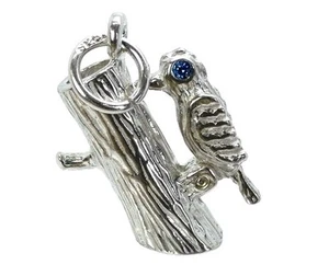 STERLING SILVER MOVING WOODPECKER CHARM                - Picture 1 of 5