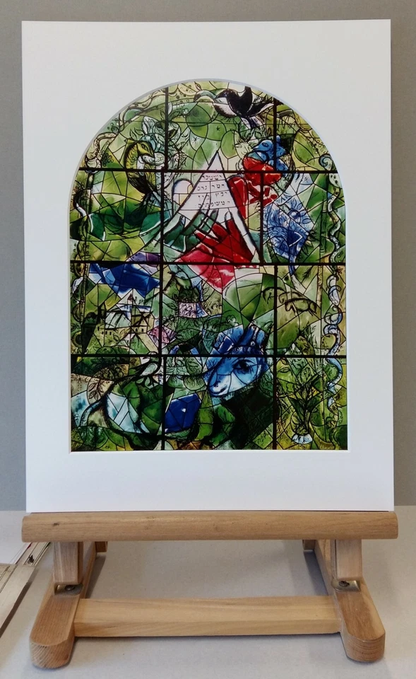 Chagall Glasfenster 06/12 Antiquarisches Blatt aus dem Jahr 1962 + Passepartout - Bild 1 von 1