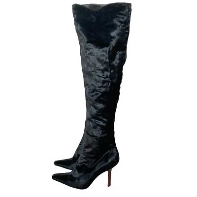 Gucci Velvet Over the Knee Stiletto Boots Sz 7.5  - Image 1 of 4