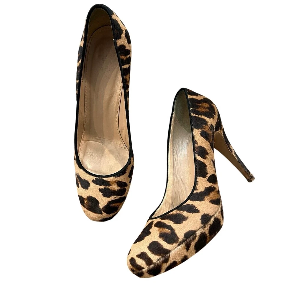 Bombas de pelo de becerro con estampado de leopardo J Crew hechas en Italia SX 10M  Foto 1 de 4