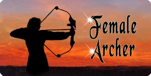 Archery Female Archer Decal Bumper Sticker Personalize Text Bow & Arrow 3.5"x 6" - Picture 1 of 1