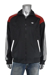 Men's Adidas Originals Vintage Black Red Shell Toe Track Top Jacket L New - Picture 1 of 3