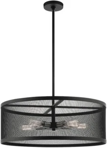 Livex Lighting 46215-04 Industro Chandelier Black with Brushed Nickel Accents - Picture 1 of 3