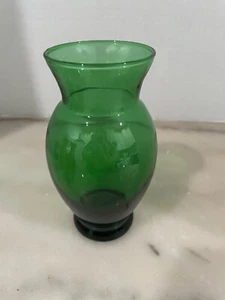 Vintage Green Anchor Hocking Forest Green Glass Vase - Picture 1 of 4