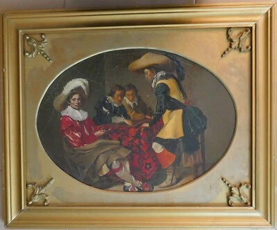 Officers Playing Tric Trac, репродукция маслом на холсте, тяжелая рама Guild - Изображение 1 из 4