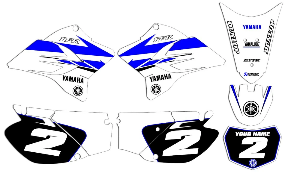 Yamaha TTR 230 2005-2019 KIT DE GRÁFICOS CALCOMANÍAS DECORACIÓN TTR230 BLANCO MSG NOMBRE DE EE. UU. y # Foto 1 de 2