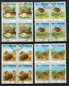 STAMPS VIETNAM- Turtles, 10xu & 20xu values x4, blocks, 1988- # - Picture 1 of 1