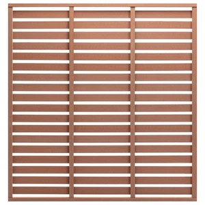 Brown WPC Steel Fence Panel 180x180 cm Outdoor Garden Privacy Screen Partition - Picture 1 of 4