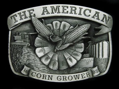 TG11137 *NOS* VINTAGE 1985 **THE AMERICAN CORN GROWER** COMMEMORATIVE BUCKLE - Image 1 of 2