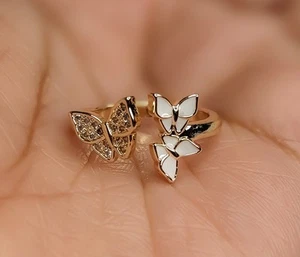 Anillo Ajustable Mariposa Chapado en Oro Mujer Regalo Oro Laminado Mariposa Anillo - Imagen 1 de 2