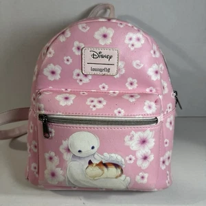 Loungefly Disney Big Hero 6 Baymax & Mochi Sakura Cherry Blossoms Mini Backpack - Picture 1 of 21