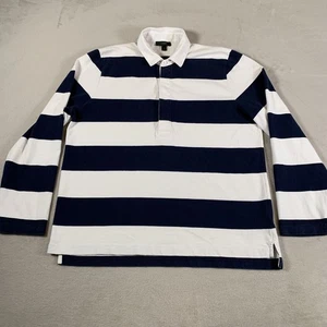 Maglia Rugby J Crew Uomo XL Righe Manica Lunga Pullover Casual Preppy Outdoor - Foto 1 di 10
