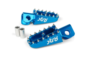 Fußrasten STR8 MX Evo Derbi CNC Blau (Set) - Bild 1 von 6