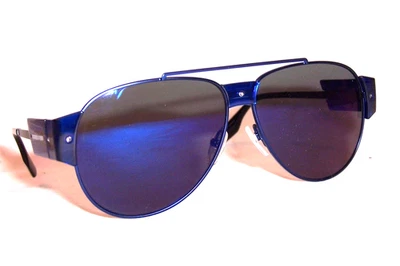 Gafas de sol McQueen MQ0002S 002 monturas azules tonos azul gris lente 58-11-135 Foto 1 de 4