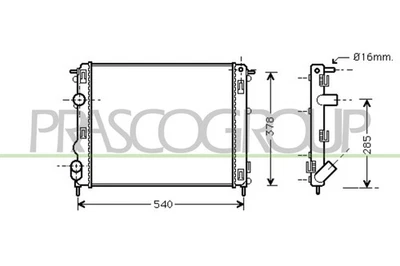 PRASCO DS917R005 Radiatore motore per RENAULT CLIO II (BB0/1/2, CB0/1/2) - Immagine 1 di 4