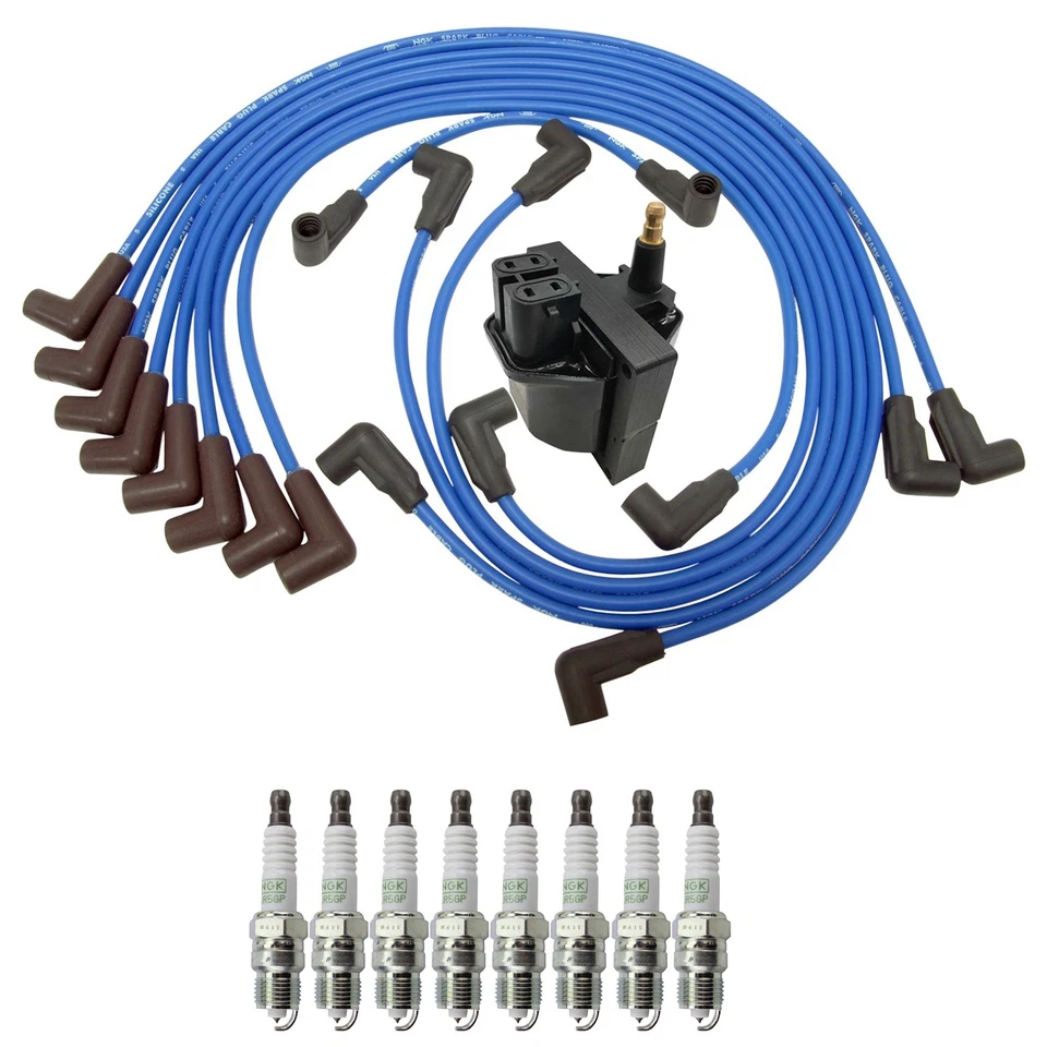 Kit de juego de bujías y cables Hitachi Bobina de encendido NGK 8 G-Power para K1500 K2500 V8 Foto 1 de 1