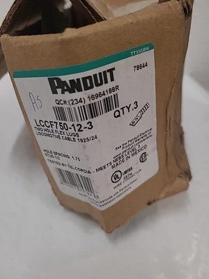 Panduit LCCF750-12-3 2-Hole Flex Lug Box of 3 - Image 1 of 4