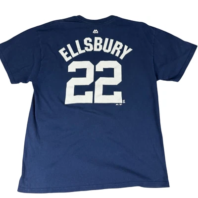 Ellsbury 22 New York Yankees Navy Blue Men's XL Tee Shirt MLB Majestic Apparel - Изображение 1 из 4