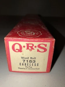 QRS Player Piano Word Roll 7153 Careless Fox Trot J. Lawrence Cook - Bild 1 von 3