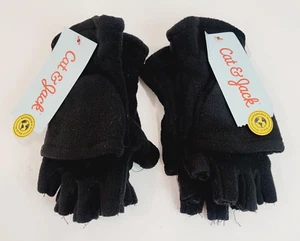 Cat & Jack Kid's Size 4/7 Black Flip Mitten Glove - Fleece - Lot Of 2 - Picture 1 of 8