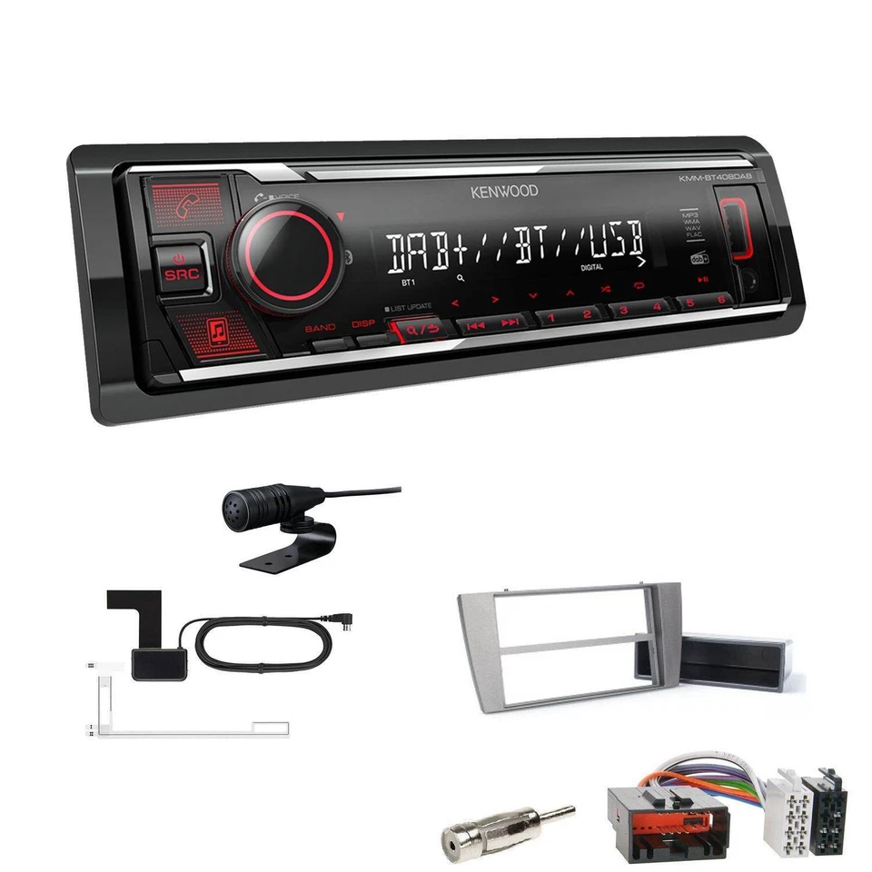Kenwood DAB Receiver Autoradio Bluetooth für Jaguar X-Type ab 2002 anthrazit