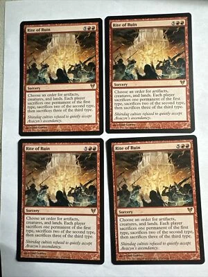 Rite Of Ruin X4 Avacyn Restored Ex+ Condition See Pics Front Back - Image 1 of 4