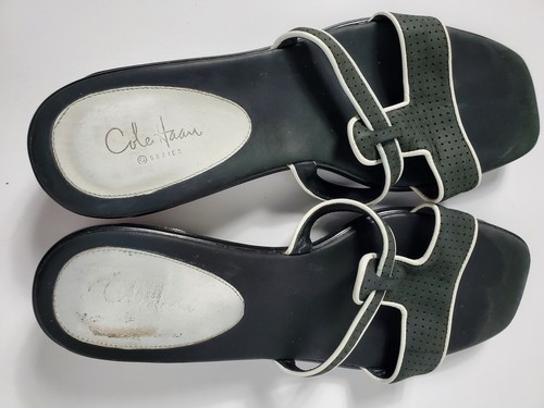 NIKE Sandali slip on da donna bianchi neri Cole Haan Air taglia 9 B punta aperta