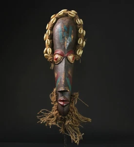 African Zakpai Dan Mask Hand Carved Wooden Tribal Face Art Home Decor-G2239 - Picture 1 of 24
