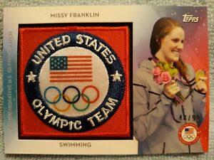 MISSY FRANKLIN 2016 Topps US OLYMPIC TEAM LOGO PATCH CARD /99 #USAP-MF swimming