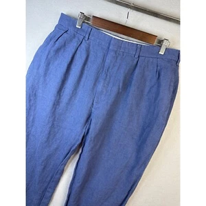 Pantalones informales Polo Ralph Lauren 100 % lino para hombre 36 x 28 pantalones plisados relajados - Imagen 1 de 12