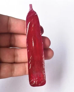 Lápiz de cristal rubí rojo natural corindón 257,4 quilates muestra piedra preciosa suelta áspera - Imagen 1 de 5