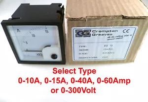Amplificadores/voltios medidor de hierro móvil Crompton Greaves EQ 72 OM0244F - Imagen 1 de 8