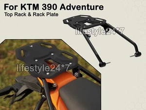 REAR LUGGAGE RACK WITH PLATE BLACK 2025 MODEL Fit For KTM Adventure 390 - Picture 1 of 9
