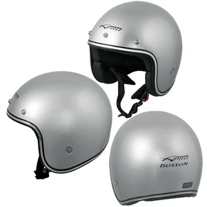 Casco Moto Jet Omologato ECE 22-06 Argento custom scooter naked chopper - Foto 1 di 15