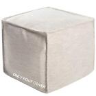 Unstuffed Pouf Cover Storage Bean Bag Cubes Ottoman Pouf Cream   Cover Only