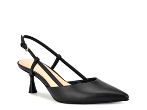 Nine West~Rillas~Black~Leather ~Slingback~Pumps~8M~New - Picture 1 of 6