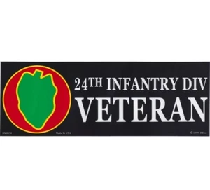 24th Infantry Division Proudly Served Bumper Sticker Tag Emblem Badge 3"X6-1/2" - Picture 1 of 1