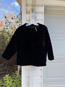 NWT Talbots Gorgeous Black Quilted High Neck Velvet Down Short Jacket 20W - Picture 1 of 6
