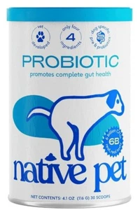 Native Pet Probiotic Powder for Dogs -6 Billion - Probiotics Dogs Love! 2 pack - Picture 1 of 5