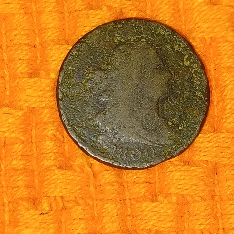 1800 1/2C BN Draped Bust Half Cent Rare Early Date VG Detail Full  Date Corroded Cover