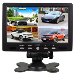 7 Inch TFT LCD Monitor 4 Quad Split HD Displays Screen 4 Channels RCA Video - Picture 1 of 12