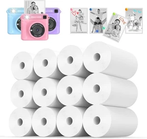 12 Rolls Thermal Paper,Kids Instant Camera Refill Print Paper, BPA Free - Afbeelding 1 van 8