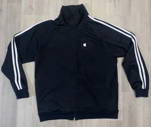 Apple Store Employee Track Jacket XL Black Full Zip Made in US Work Crew Uniform - Picture 1 of 13