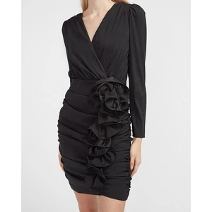 Vestido envolvente con falda con volantes fruncidos Express XXS - Imagen 1 de 4